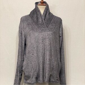 Cuddl Duds Gray Long Sleeve Cowl Neck Cozy Pullover Top Size XL